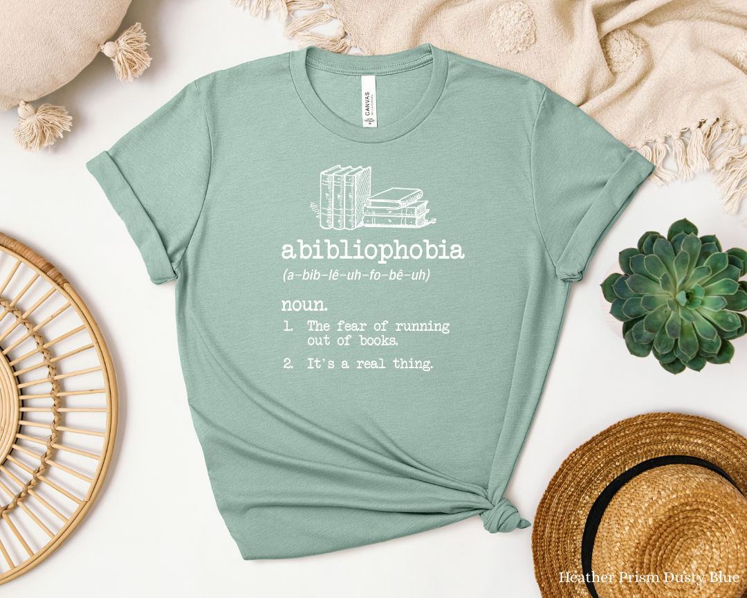 Abibliophobia Tee | Book Lover Shirt, Library Bookworm