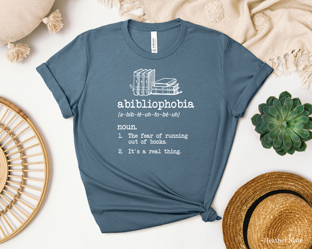 Abibliophobia Tee | Book Lover Shirt, Library Bookworm