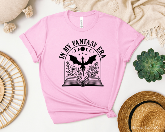In My Fantasy Book Era T-Shirt | Bookish Romantasy , Dreamy | Vampires, Dragons, Wolves, Fantas