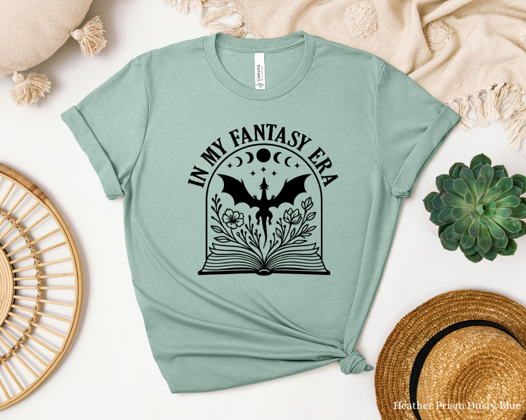 In My Fantasy Book Era T-Shirt | Bookish Romantasy , Dreamy | Vampires, Dragons, Wolves, Fantas