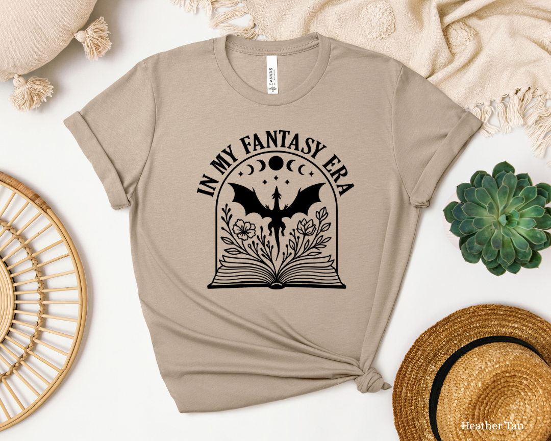 In My Fantasy Book Era T-Shirt | Bookish Romantasy , Dreamy | Vampires, Dragons, Wolves, Fantas
