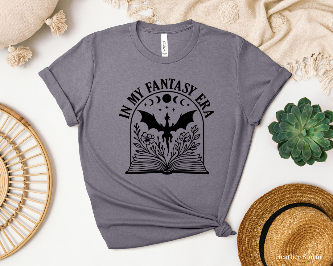 In My Fantasy Book Era T-Shirt | Bookish Romantasy , Dreamy | Vampires, Dragons, Wolves, Fantas