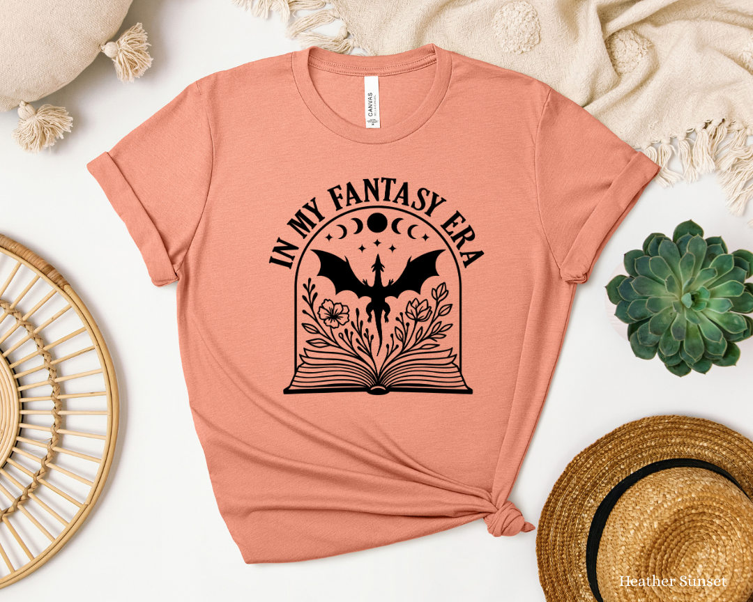 In My Fantasy Book Era T-Shirt | Bookish Romantasy , Dreamy | Vampires, Dragons, Wolves, Fantas